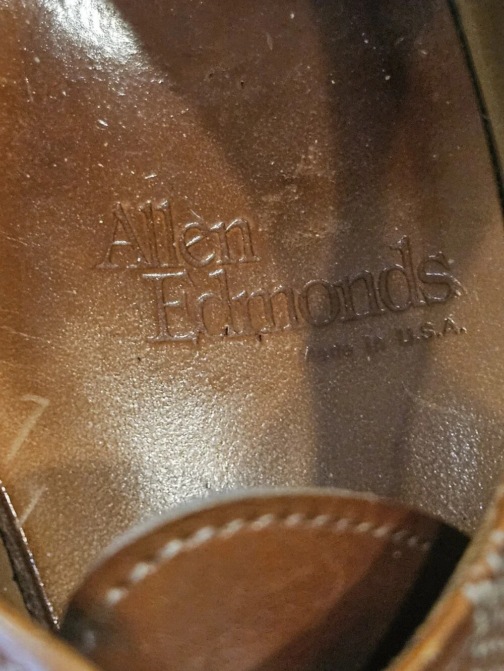 Allen Edmonds Brown  Wingtip Austerity Brogue Leather Shoe SZ 9.5  A USA